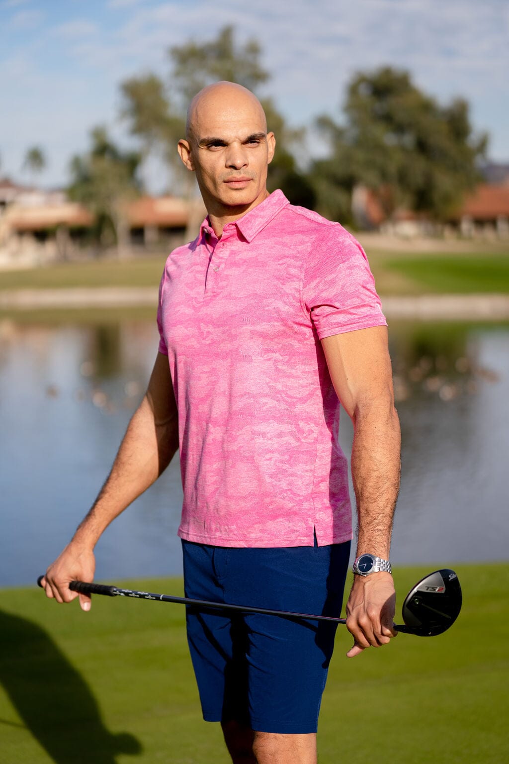 Ghost Camouflage - Pink Men's Golf Shirt Taylor Jordan Apparel 