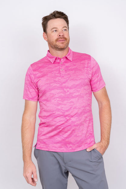 Ghost Camouflage - Pink Men's Golf Shirt Taylor Jordan Apparel S 