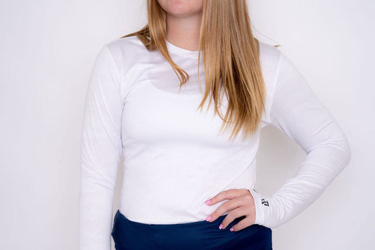 Jordan's Collarless Collection Long Sleeve - White Ghost Camo Women's Golf Shirt Taylor Jordan Apparel 