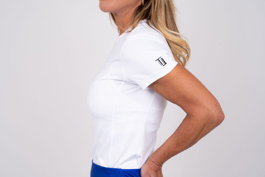 Jordan's Collarless Collection - White Women's Golf Shirt Taylor Jordan Apparel 
