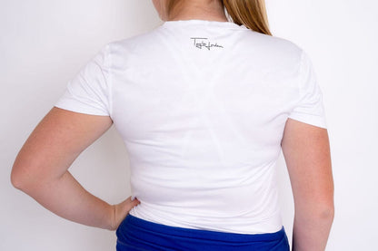 Jordan's Collarless - White Camo Women's Golf Shirt Taylor Jordan Apparel 