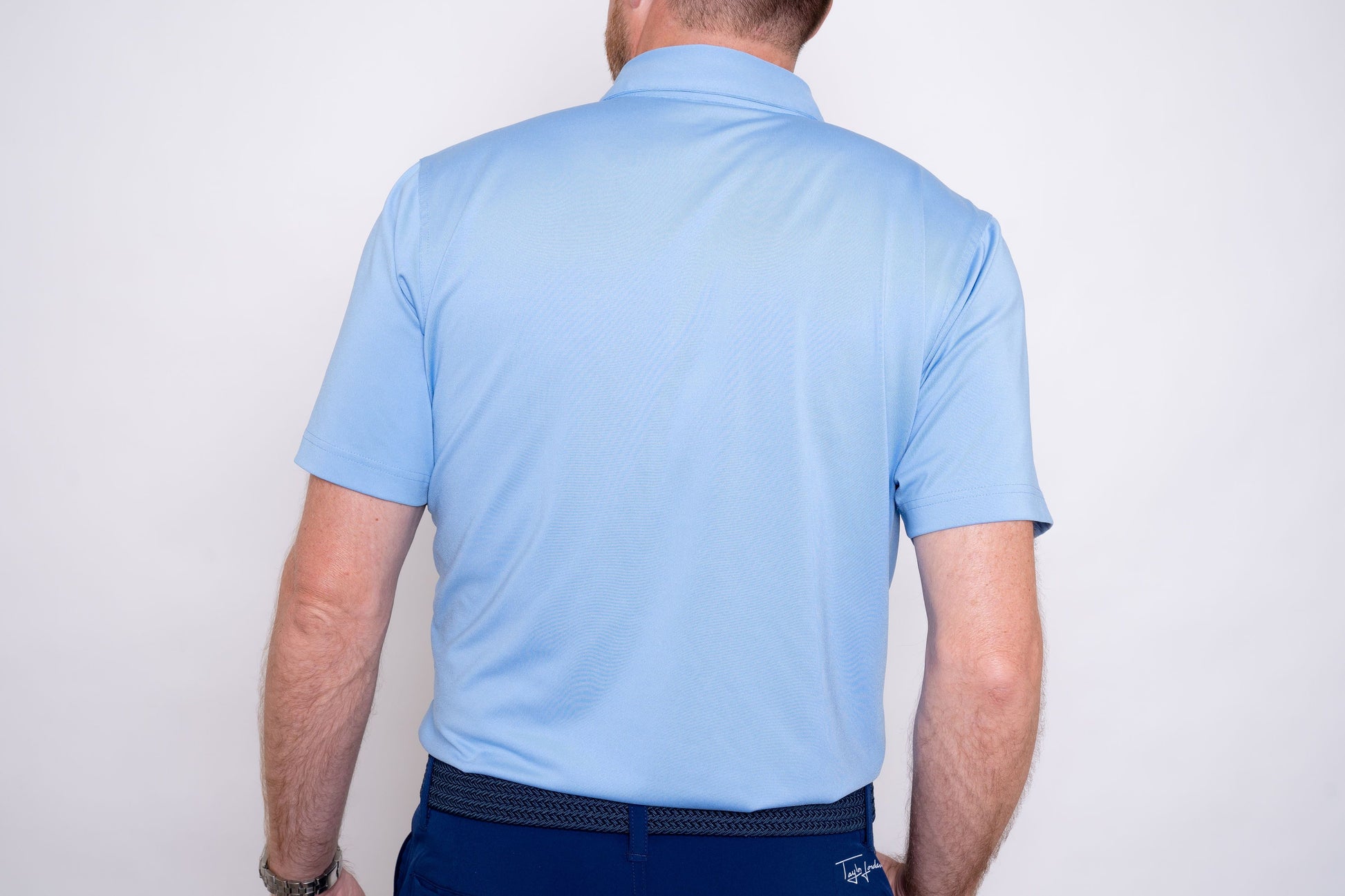 Player's Golf Shirt - Carolina Blue Hibiscus Men's Golf Shirt Taylor Jordan Apparel 