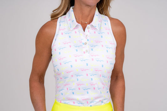 Racerback Golf Shirt- Neon TJ Logos Women's Golf Shirt Taylor Jordan Apparel XS 