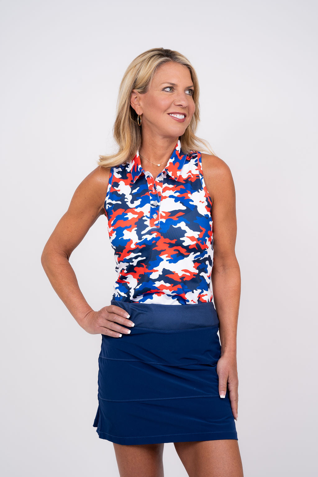 Racerback Golf Shirt - Red, White & Blue Women's Golf Shirt Taylor Jordan Apparel 
