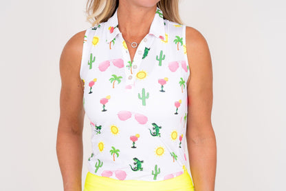 Sleeveless-Desert Party Women's Golf Shirt Taylor Jordan Apparel 