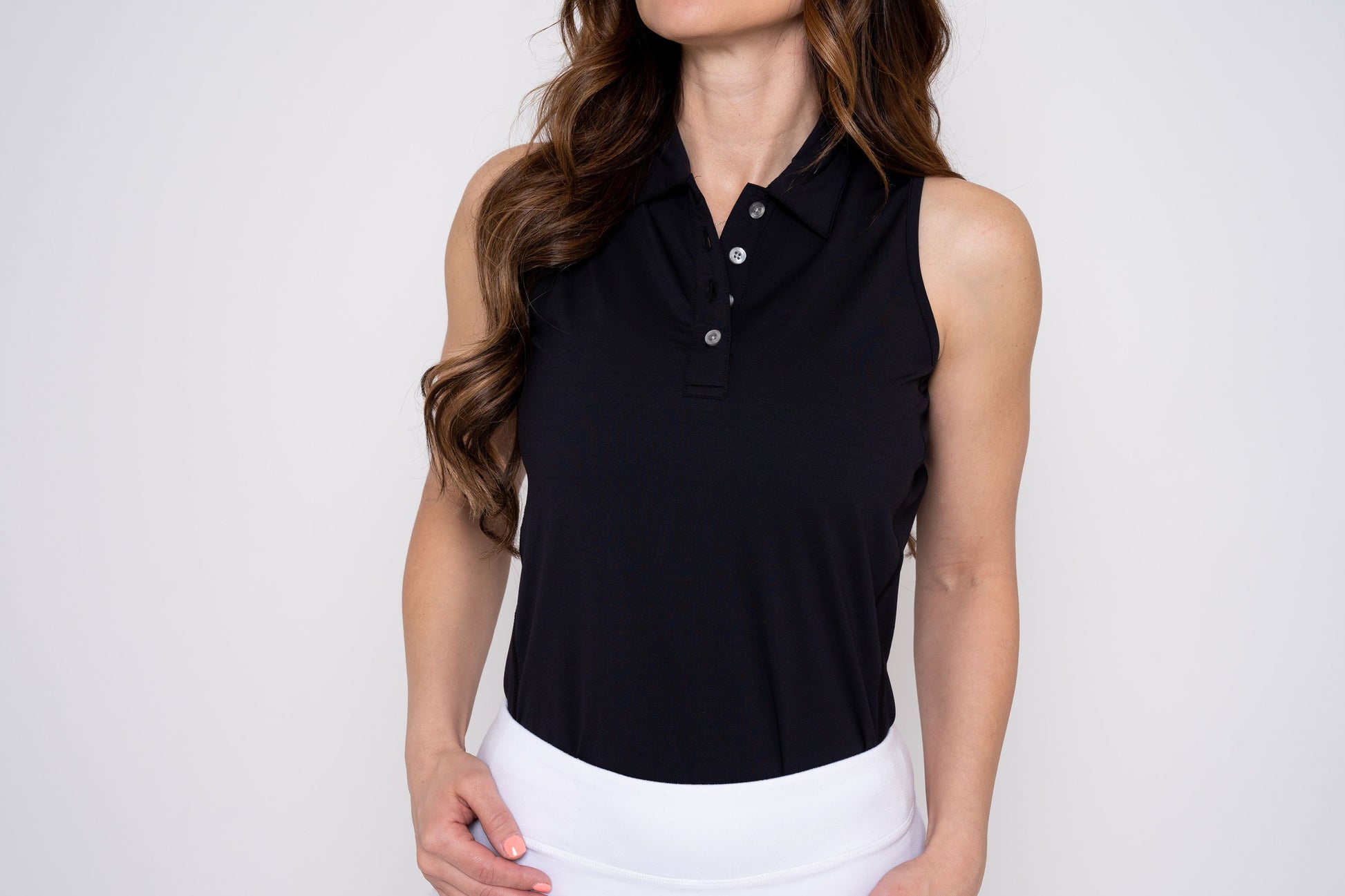 Sleeveless Golf Shirt - Black Women's Golf Shirt Taylor Jordan Apparel Black X-Small 