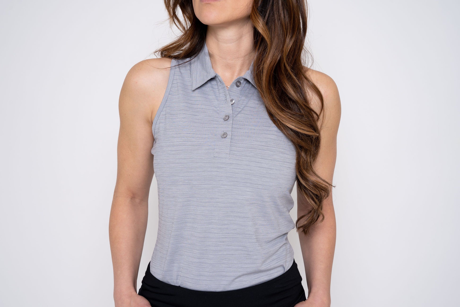 Sleeveless Golf Shirt - Grey Women's Golf Shirt Taylor Jordan Apparel Grey X-Small 