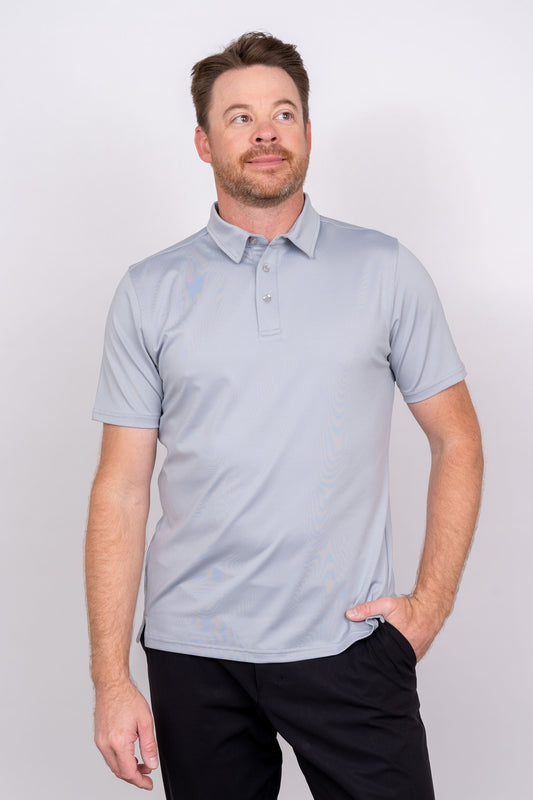 TJ Golf Shirt 2.0 - Grey Men's Golf Shirt Taylor Jordan Apparel Small 