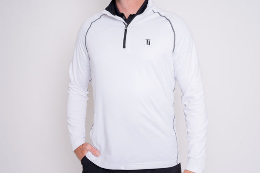 Tour Pullover - White Men's Golf Pullover Taylor Jordan Apparel White Small 