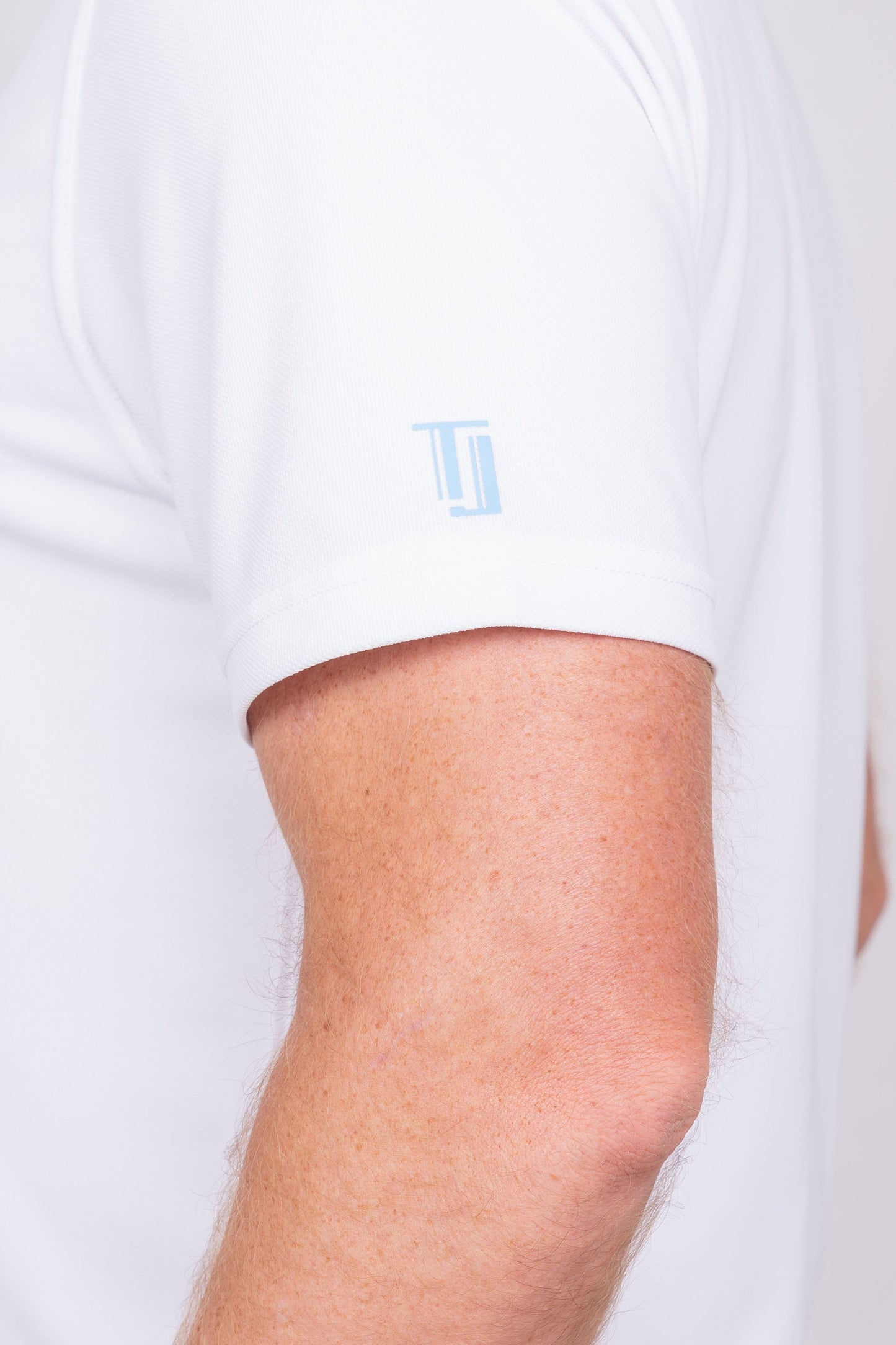 Weekend Polo - White/Carolina Blue Men's Golf Shirt Taylor Jordan Apparel 