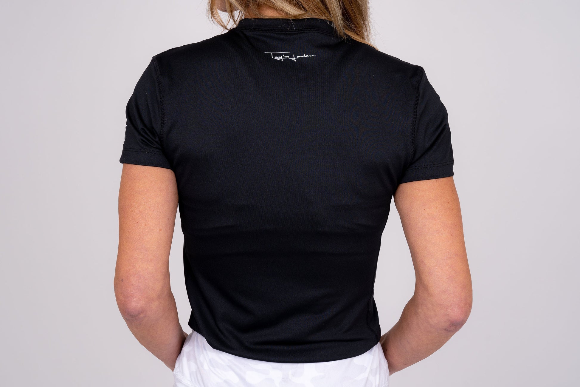 Women's Collarless Athletic Top-Black Activewear Taylor Jordan Apparel 