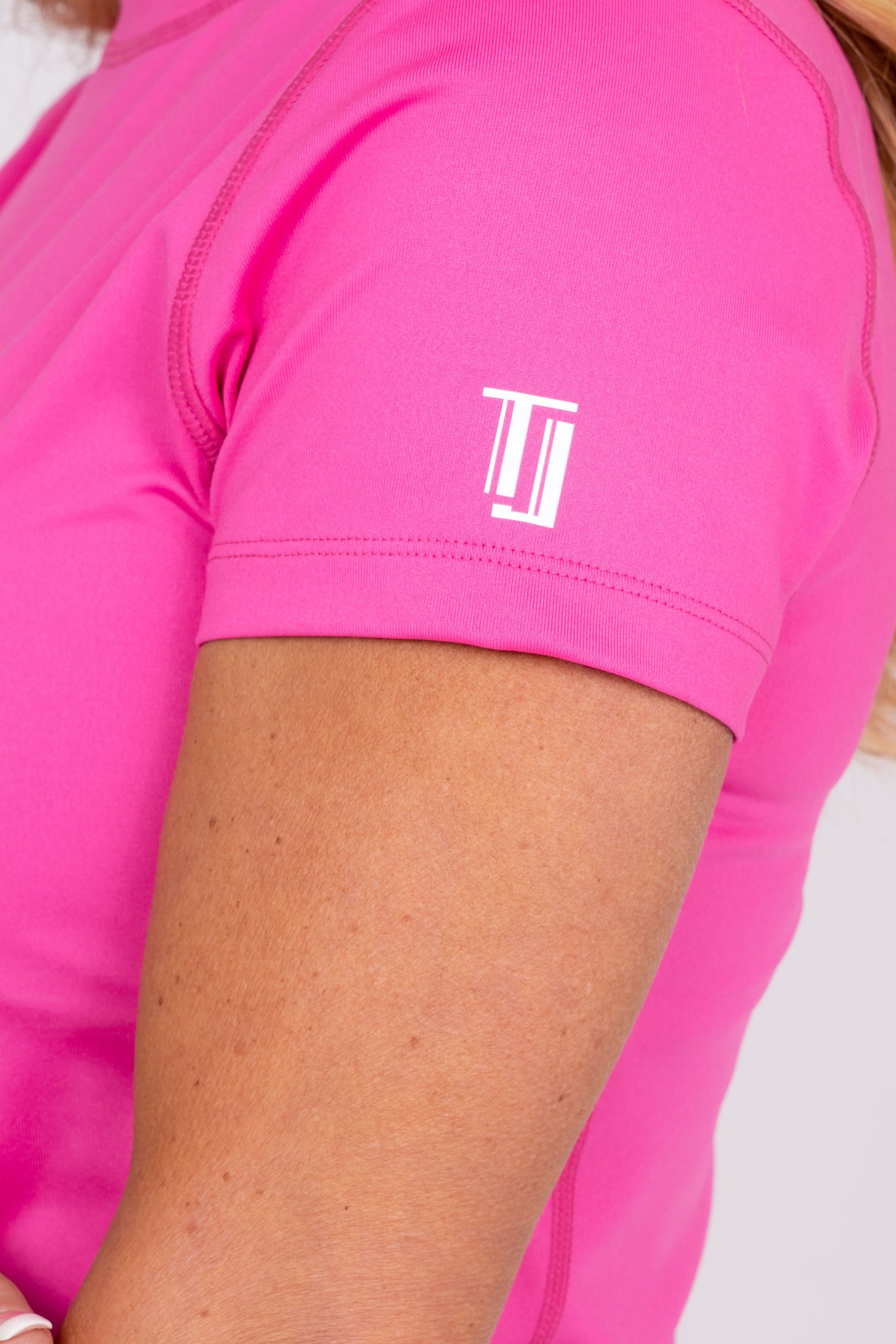 Women's Collarless Athletic Top-Pink Women's Golf Shirt Taylor Jordan Apparel 