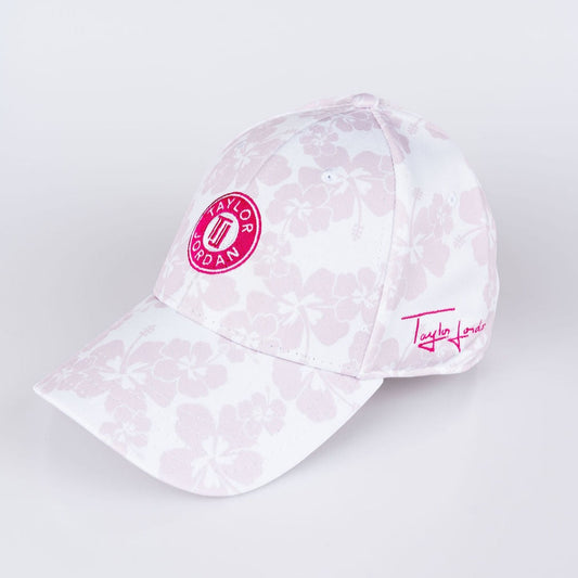 Women's Ghost Hibiscus Hat-White/Pink Taylor Jordan Apparel 
