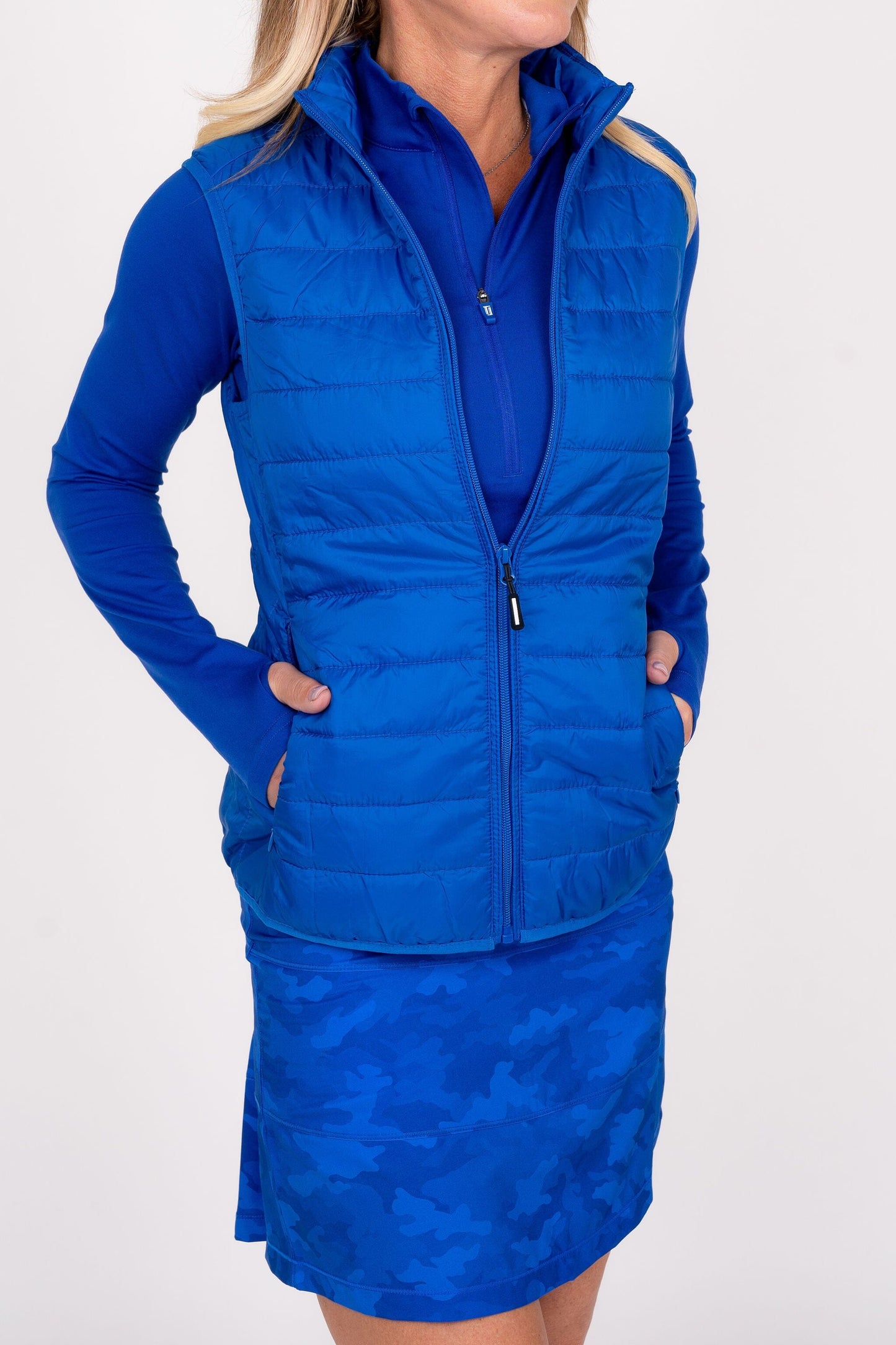 Women's Puffer Vest - Royal Blue Women's Vest Taylor Jordan Apparel 